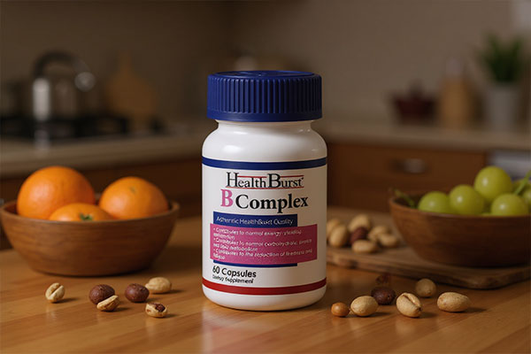 کپسول ب کمپلکس هلث برست همراه با مواد غذایی سالم