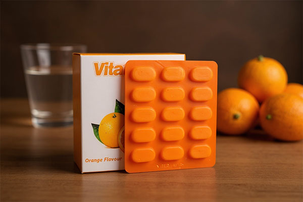 بسته‌بندی قرص جویدنی ویتامین C 500 میلی گرم سیمرغ دارو