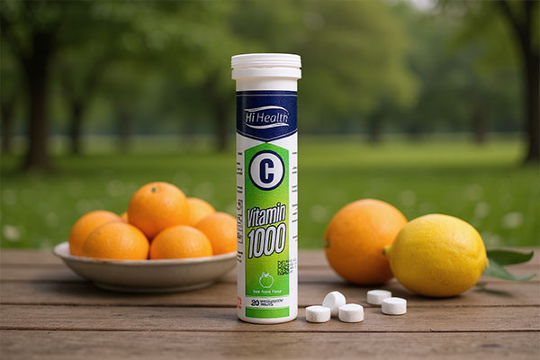 بسته‌بندی قرص جوشان ویتامین سی 1000 های هلث با میوه‌های تازه