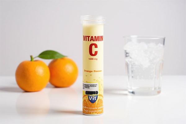 قرص جوشان ویتامین سی استار ویت با طعم پرتقال و لیوان آب