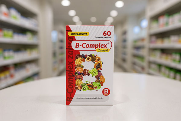 کپسول ب کمپلکس زهراوی روی پیشخوان داروخانه