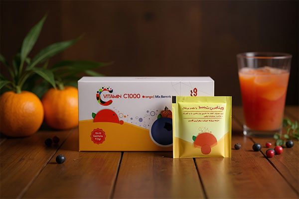 بستهبندی ساشه ویتامین ث 1000 ویتامین لایف با طعمهای متنوع