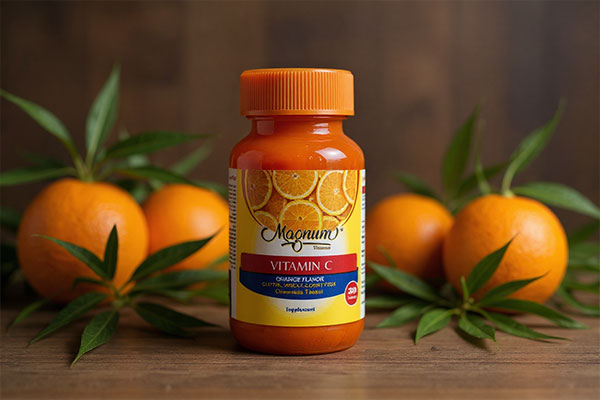 مکمل ویتامین سی مگنوم ویتامینز همراه با پرتقال تازه