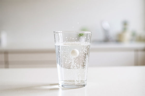 قرص جوشان ویتامین سی ویتافیز در حال حل شدن در آب