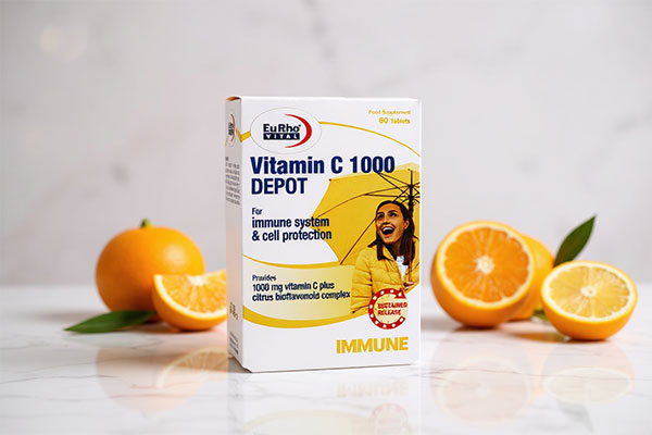 قرص ویتامین سی دپو یوروویتال با مرکبات تازه