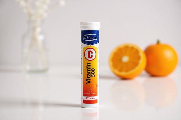 بسته قرص جوشان ویتامین سی 500 های هلث با پرتقال تازه
