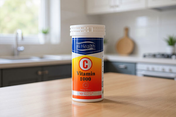 بسته‌بندی قرص جوشان ویتامین ث های هلث