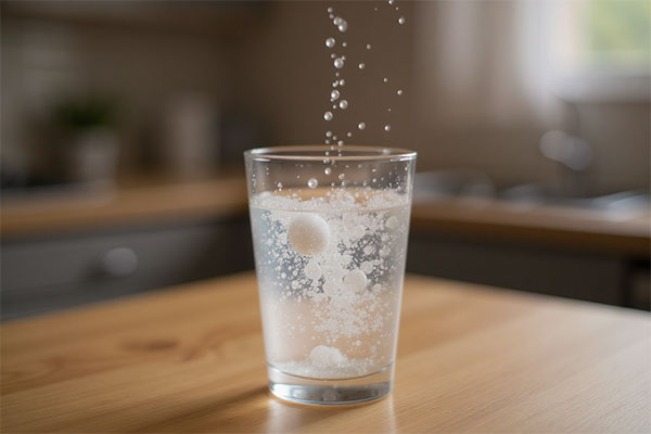 قرص جوشان ویتامین سی ویتافیز در حال حل شدن در آب