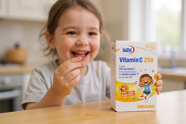 قرص جویدنی ویتامین سی 250 یوروویتال برای کودکان