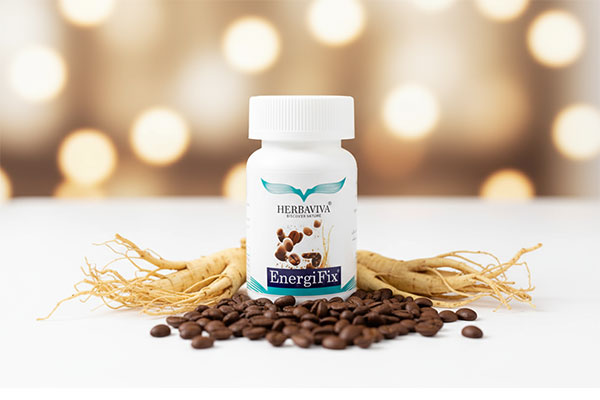 تصویر قرص انرژیفیکس هرباویوا با ترکیبات طبیعی جینسینگ و قهوه