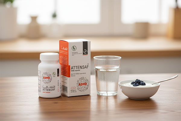 کپسول اتنساف همراه با آب و ماست برای مصرف آسان