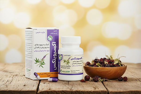 بسته‌بندی کپسول اکسیویتکس با گیاهان خشک‌شده و چوب طبیعی