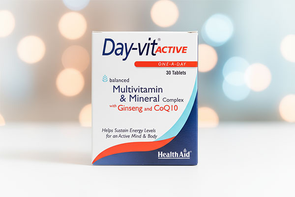 تصویر قرص دی ویت اکتیو هلث اید روی سطح سفید