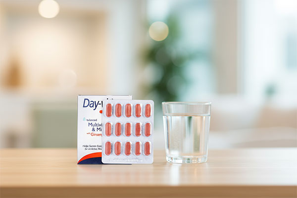 قرص دی ویت اکتیو هلث اید کنار لیوان آب