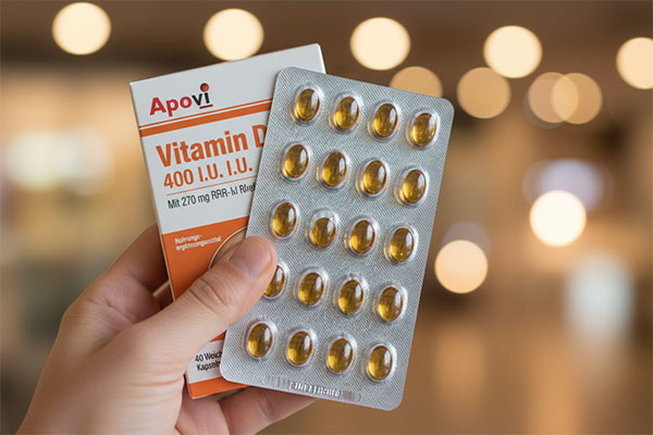 کپسول ویتامین E آپوویتال در دست