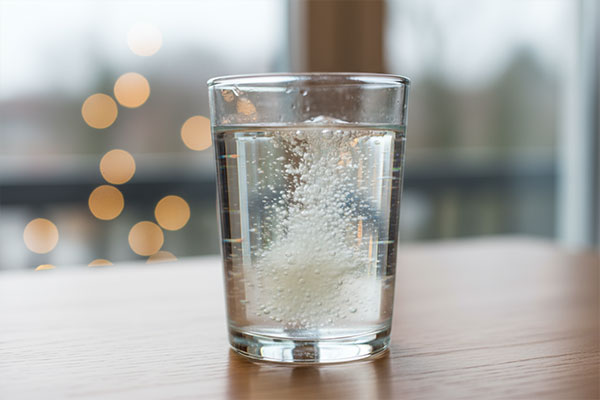 قرص جوشان ویتامین D3 های هلث در حال حل شدن در آب