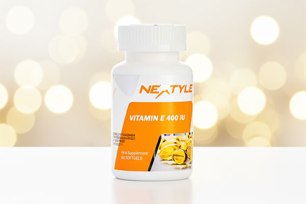 کپسول ویتامین ای 400 نکستایل در بسته‌بندی قوطی پلاستیکی