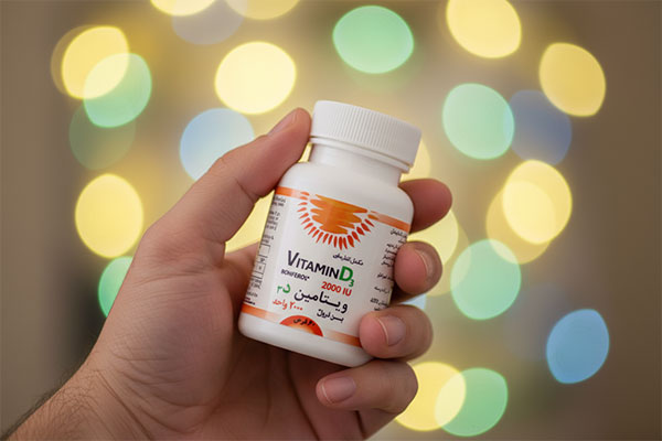 قرص ویتامین D3 بن فرول 2000 در دست