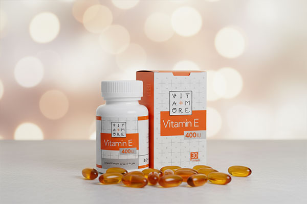 تصویر سافت‌ژل ویتامین E 400 ویتامور با جزئیات