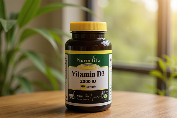 کپسول ویتامین D3 2000 نورم لایف در کنار نور خورشید و طبیعت