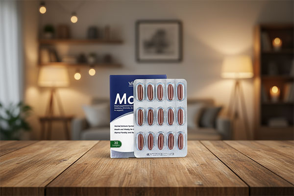 کپسول من ویت اورجینال ویواتیون روی میز چوبی