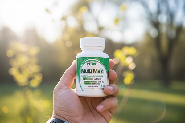 قرص مولتی مکس نکست ساپلمنت در دست فرد