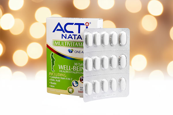 نمای نزدیک قرص اکتی ناتال ابیان دارو برای حمایت از سلامت مادر و جنین