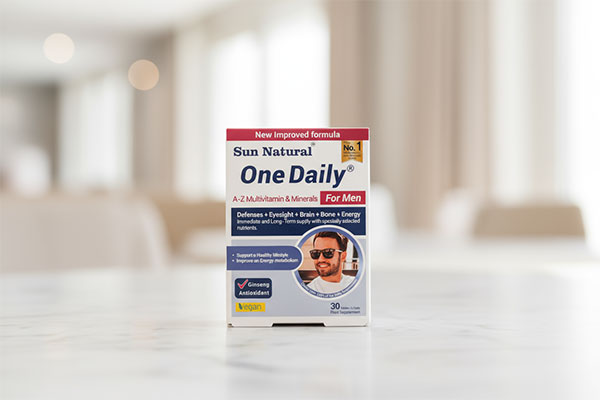 قرص وان دیلی آقایان سان نچرال روی سطح مرمر سفید