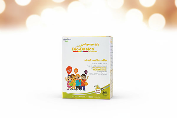 قرص بایو بیسیکس چیلدرن نیچرز اونلی روی سطح سفید