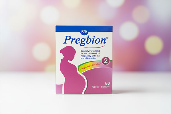 تصویر بسته‌بندی قرص پرگبیون 2 بی اس کی برای دوران بارداری و شیردهی