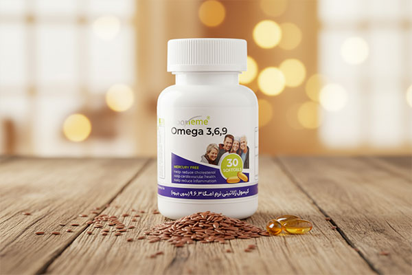 کپسول امگا 3 6 9 مونم با دانههای بذر کتان