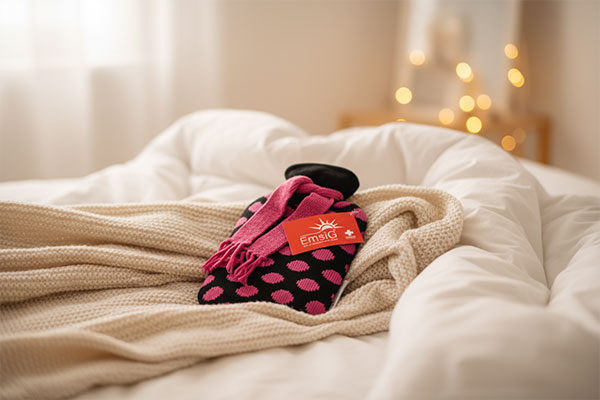 کیسه آب گرم امسیگ مدل HB202 Plus خال خالی روی تخت