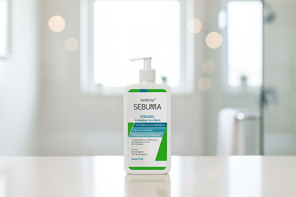 ژل شستشو سبوژل آردن سبوما روی پیشخوان حمام