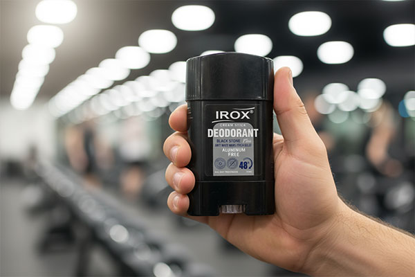 دئودورانت استیکی مردانه بلک استون ایروکس در دست یک مرد