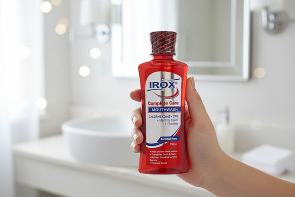 دهانشویه کامل ایروکس مدل Complete Care روی میز حمام