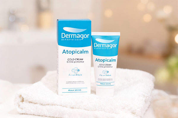 تصویر کلد کرم ترمیم کننده اتوپیکالم درماگور روی حوله سفید