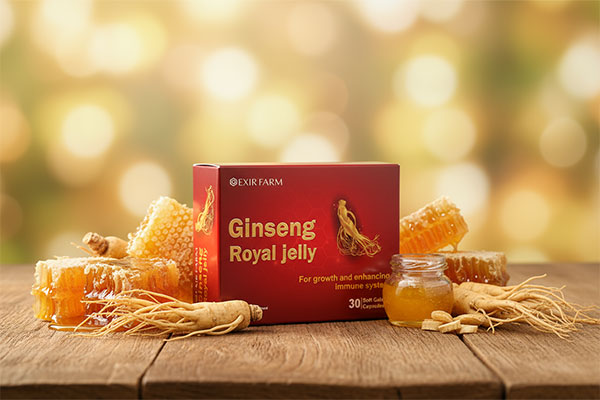 کپسول رویال ژلی و جینسینگ اکسیر فارم با مواد طبیعی