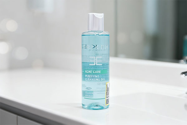ژل شستشوی صورت اریکه مناسب پوست چرب 200 میل روی میز سفید