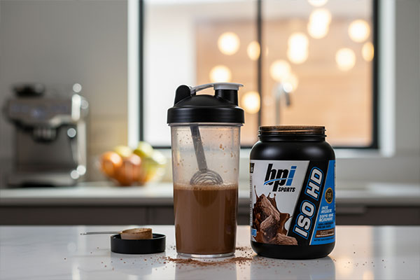پودر ایزو اچ دی بی پی آی اسپورت مخلوط شده در شیکر