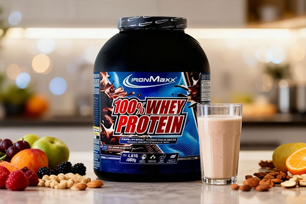 پودر پروتئین وی ایرون مکس همراه با شیک پروتئینی