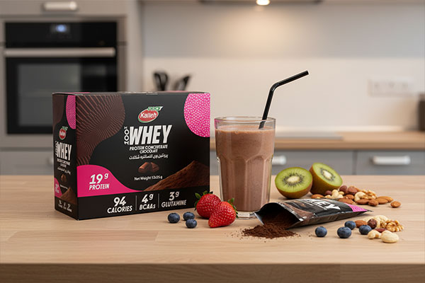 پروتئین وی ساشه ای کاله همراه با شیک پروتئین