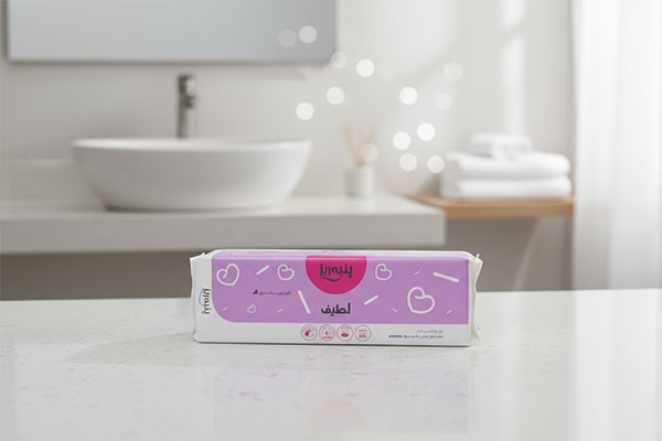 نوار بهداشتی بالدار XXL پنبه ریز در محیط بهداشتی تمیز