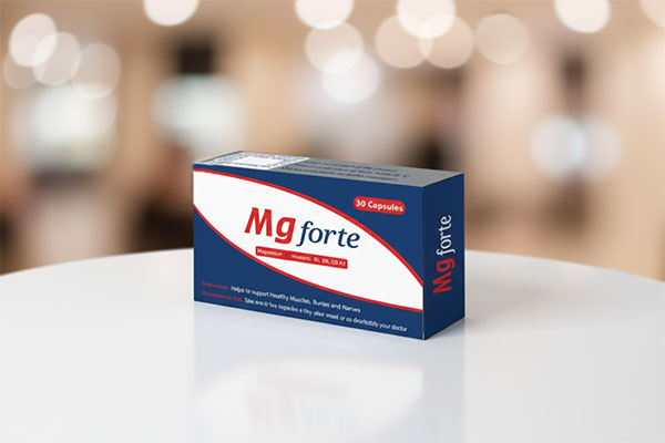 کپسول ام جی فورت دانا روی سطح سفید