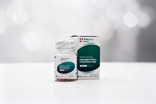 کپسول کلاژن نوع 2 و هیالورونیک اسید نیچرز پلنتی روی سطح سفید