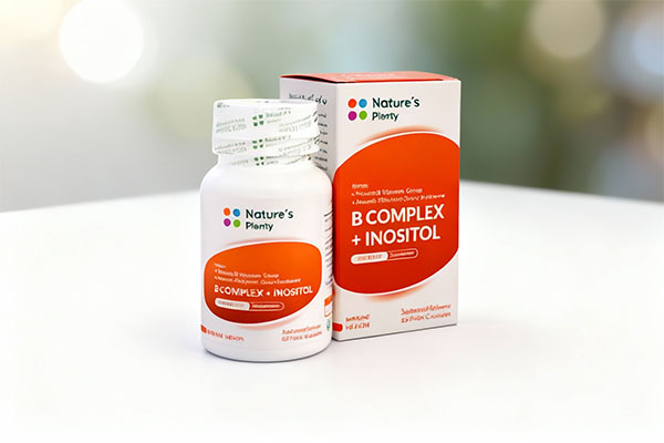 کپسول ب کمپلکس و اینوزیتول نیچرز پلنتی روی سطح سفید