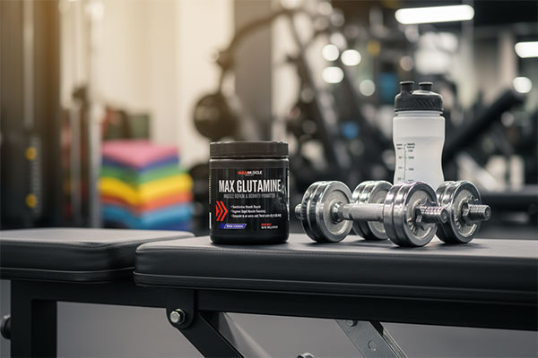 پودر مکس گلوتامین مکس ماسل نوتریشن در محیط ورزشی