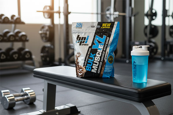 پودر گینر بالک ماسل ایکس ال بی پی آی اسپورت در محیط ورزشی