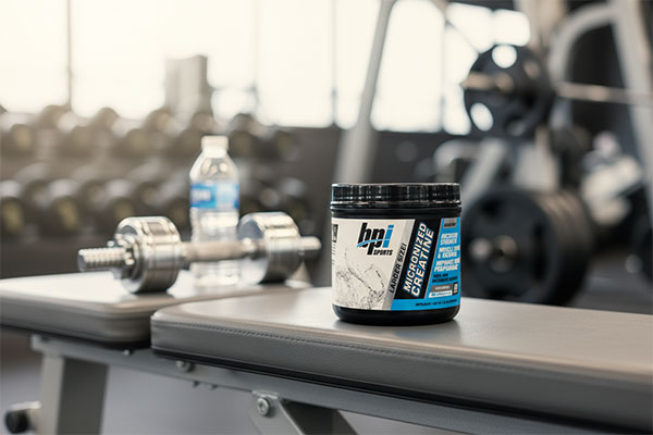 پودر کراتین میکرونایزد بی پی آی اسپورت 300 گرمی در محیط ورزشی