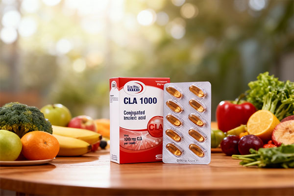 کپسول CLA یوروویتال در کنار مواد غذایی سالم