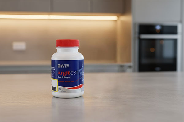 قرص آرژی بست نوتری بست کنار لیوان آب